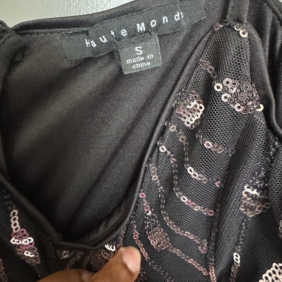 Y2K Haute Monde Black and Silver Sequin Maxi Dress - Picture 6 of 7